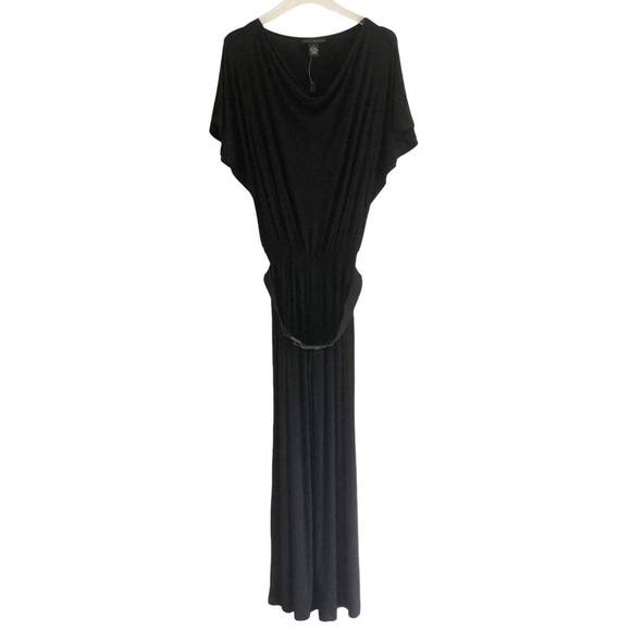 Grace Elements Drape Neck Bat Wing Belted Jumpsuit Black Size Small NWT - Picture 12 of 14